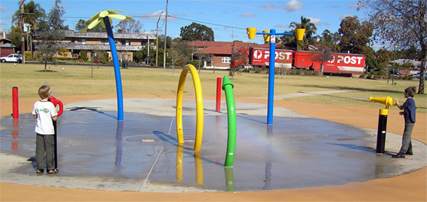 water feature at Elston Park