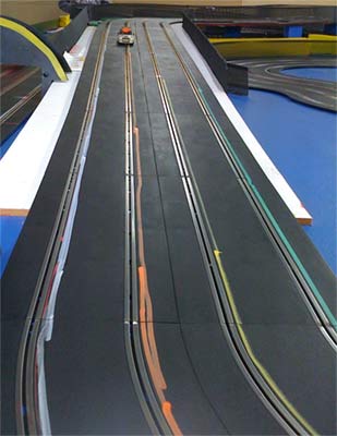 4 lanes of slot cars 4 lanes of slot cars